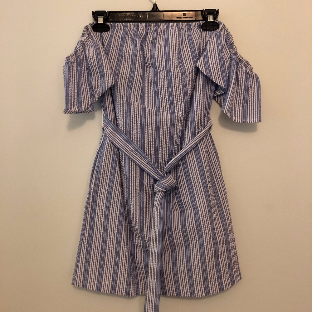 MIMI CHICA Off the Shoulder Flutter Sleeve Dress